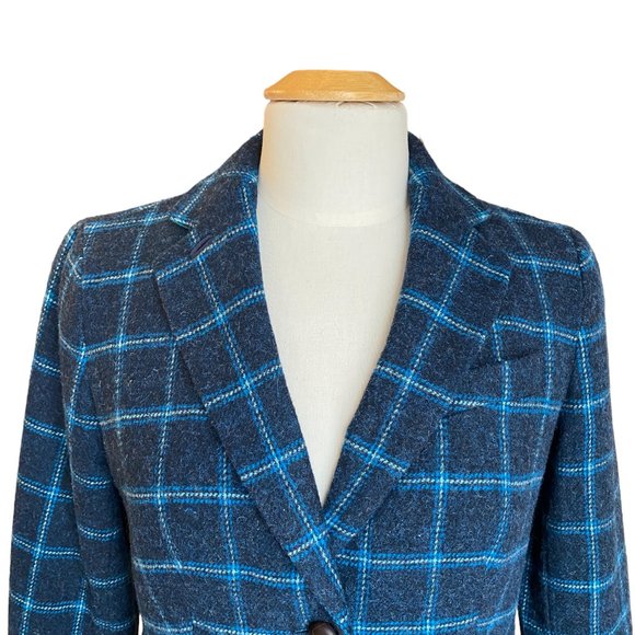 Talbots Wool Plaid Duck Blazer Preppy Riding Academia Countryside Old Money-4 - Picture 7 of 16